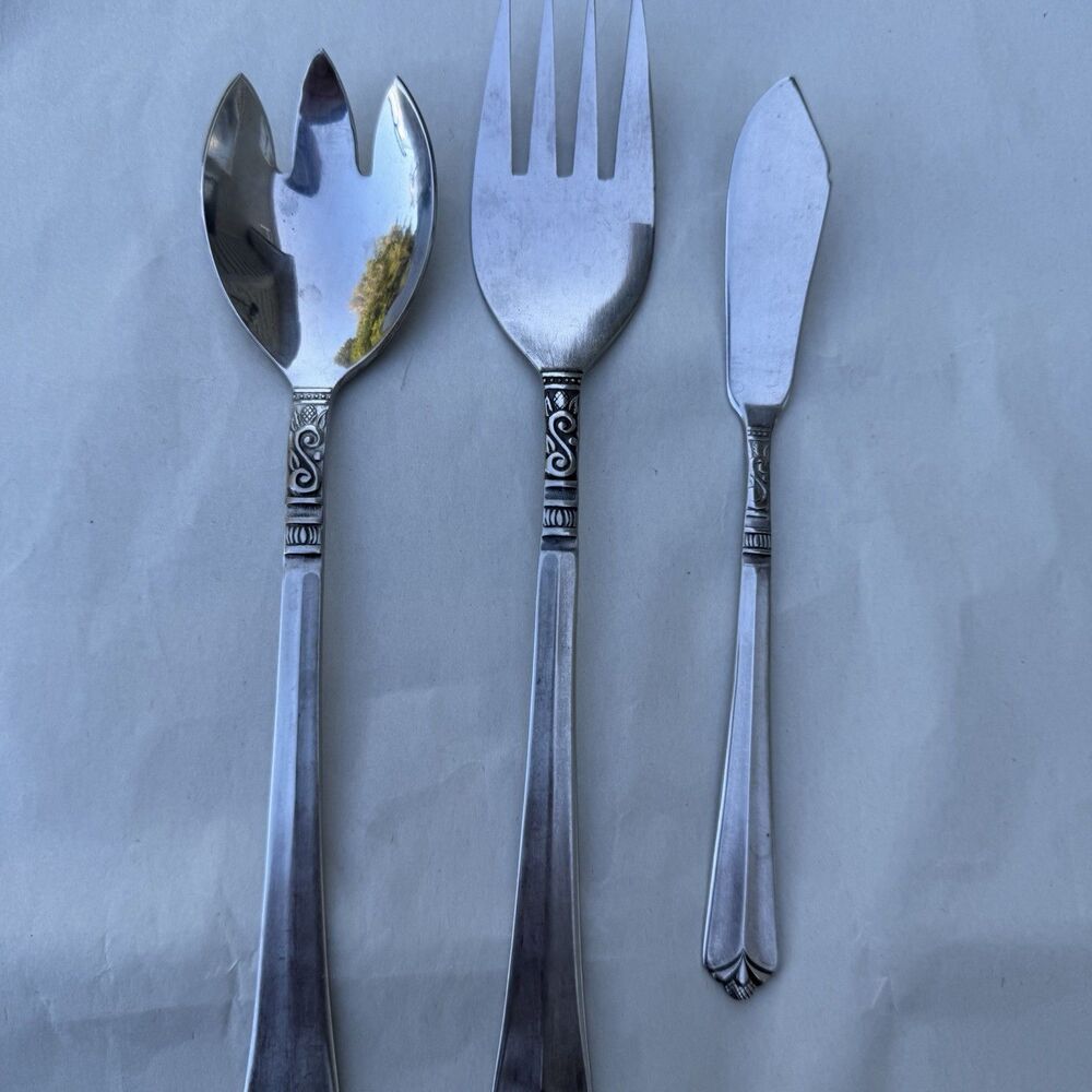 Vintage Orleans Silver ORL31 Stainless Korea 3 Pc Hostess Serving Set